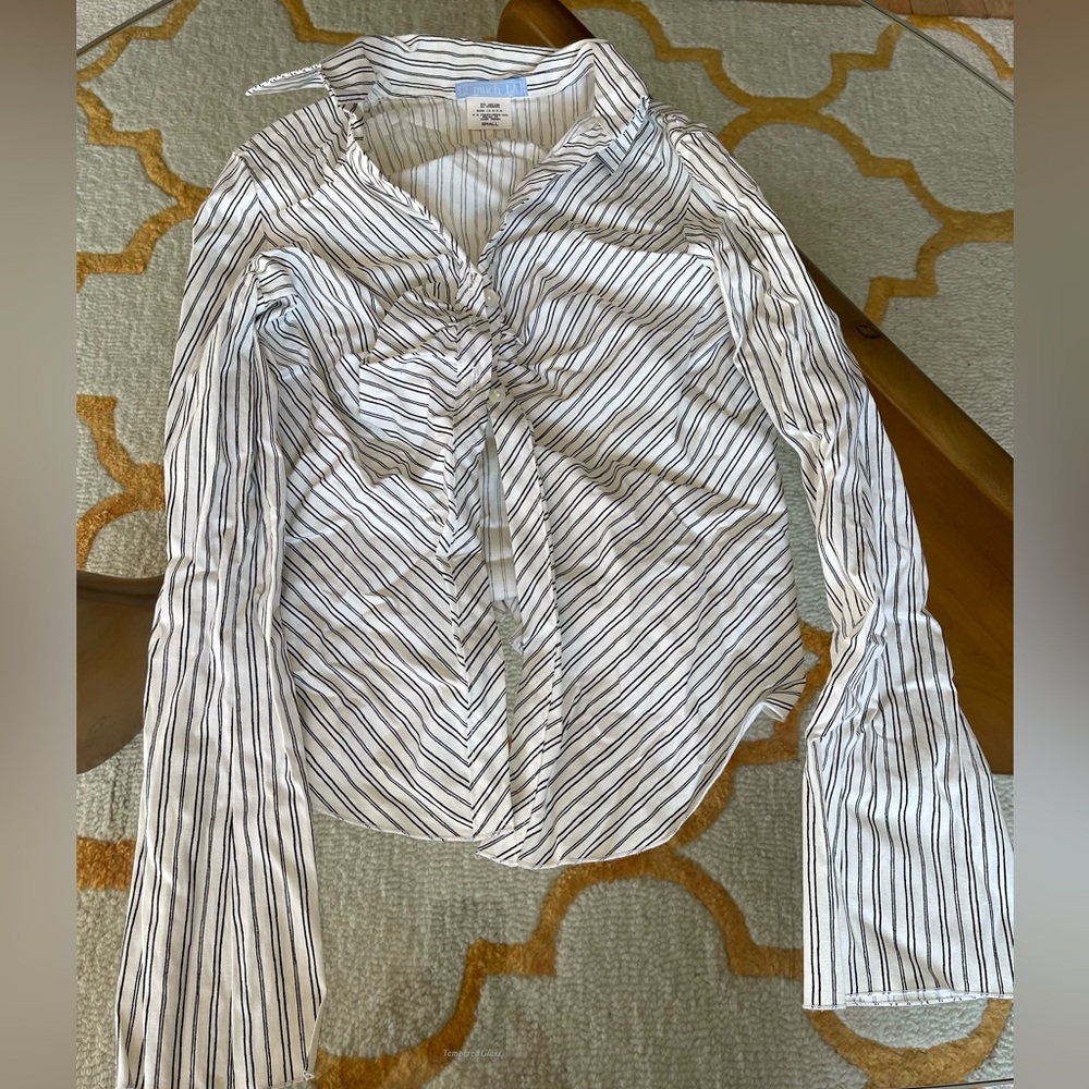Striped Button Down Shirt With A Twist